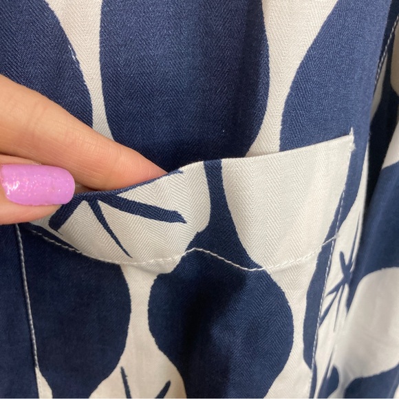 Men’s Zara Lightweight Sports Coat Loose Fit Blue And Cream abstract stars - Picture 4 of 10